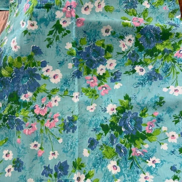 vintage Fieldcrest floral percale King flat sheet set 1960s or 1970s. - Picture 2 of 7